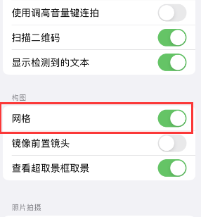 溆浦苹果手机维修网点分享iPhone如何开启九宫格构图功能 